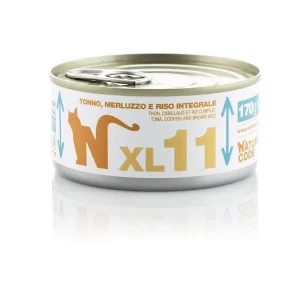 Natural Code XL11 Tonno, Merluzzo e Riso Integrale 170g Umido per Gatti