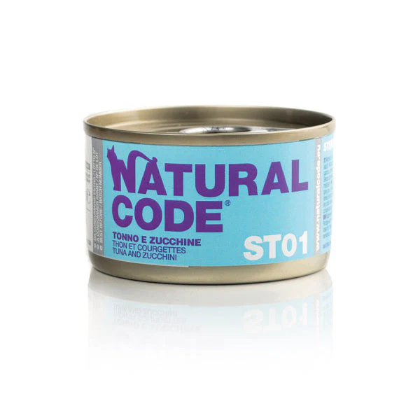 Natural Code ST01 Tonno e Zucchine 85g - Cibo Umido per Gatti Sterilizzati