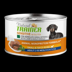 Natural Trainer Sensitive No Gluten Adult Small&Toy con Agnello 150g - Cibo Umido per Cani