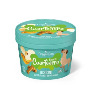 Biscotti per Cane - DoggyeBag Cuortenero Ossicini con Mela Banana e Burro di Arachidi 150g