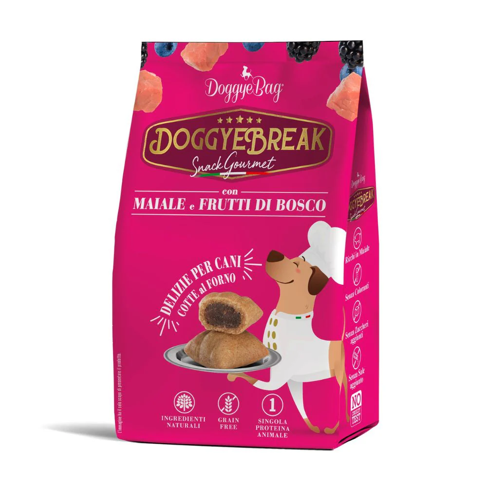 Biscotti per Cane - DoggyeBag DoggyeBreak con Maiale e Frutti di Bosco 180g - immagine 2