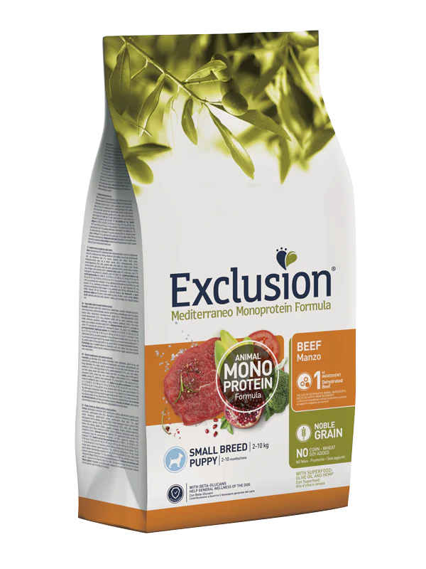 Exclusion Mediterraneo Small Breed Puppy Manzo 2kg