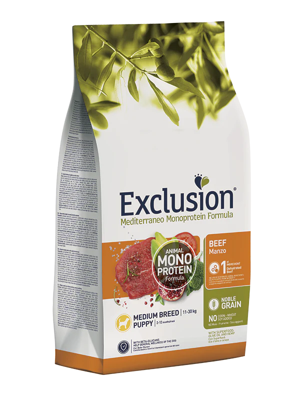 Exclusion Medium Puppy Manzo 12kg - Crocchette Monoproteiche per Cuccioli - immagine 2
