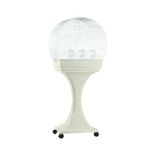 Gabbia Arco bianca con supporto e ruote