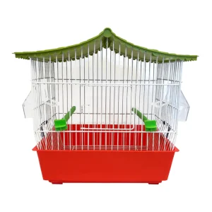 Gabbia Babi bianca e rossa con tetto