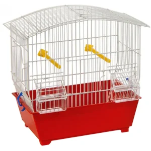 Gabbia Dea verniciata bianca e rossa