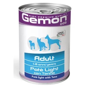 Gemon Adult Paté Light con Tonno 400g - Cibo Umido per Cani