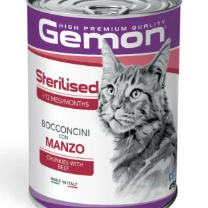 Gemon Sterilised Bocconcini con Manzo 415g - Cibo Umido per Gatti Sterilizzati