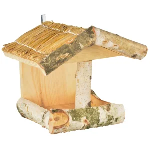 Mangiatoia per semi in legno rustico