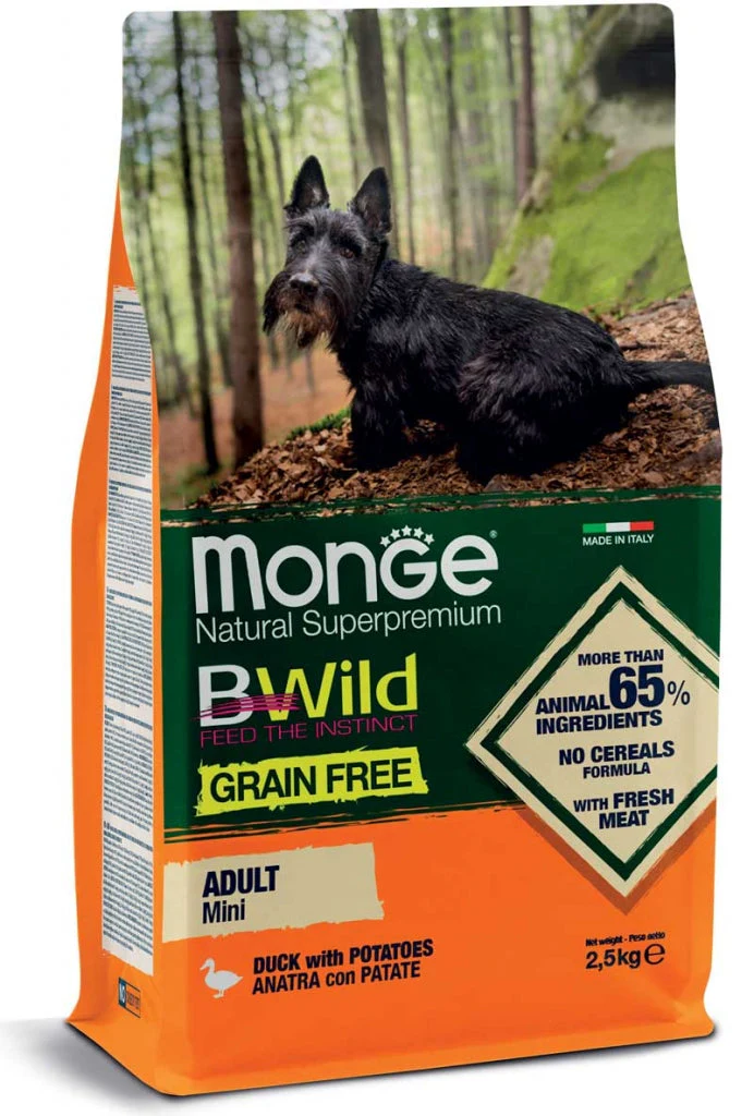 Monge BWild Grain Free Adult Mini Anatra con Patate 2,5kg - Cane - immagine 2
