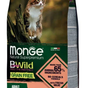 Monge BWild Grain Free Adult Salmone e Piselli 1,5kg - Crocchette Gatto