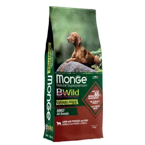 Monge BWild Grain Free Agnello Patate e Piselli 12kg - Crocchette Cane