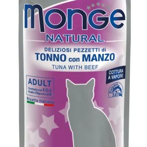 Monge Natural Tonno con Manzo 80g - Cibo Umido per Gatti