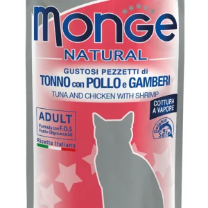 Monge Natural Tonno con Pollo e Gamberi 80g - Gatto