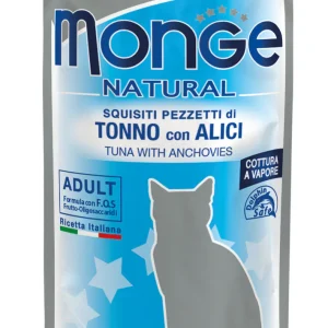 Monge Natural Tonno con Alici 80g - Cibo Umido per Gatti