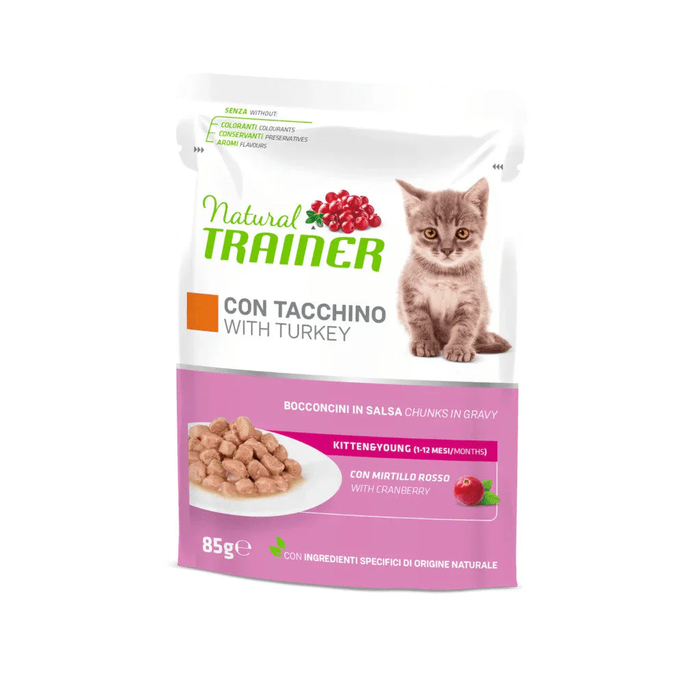 Natural Trainer Kitten&Young con Tacchino 85g Umido per Gatti Cuccioli - immagine 2