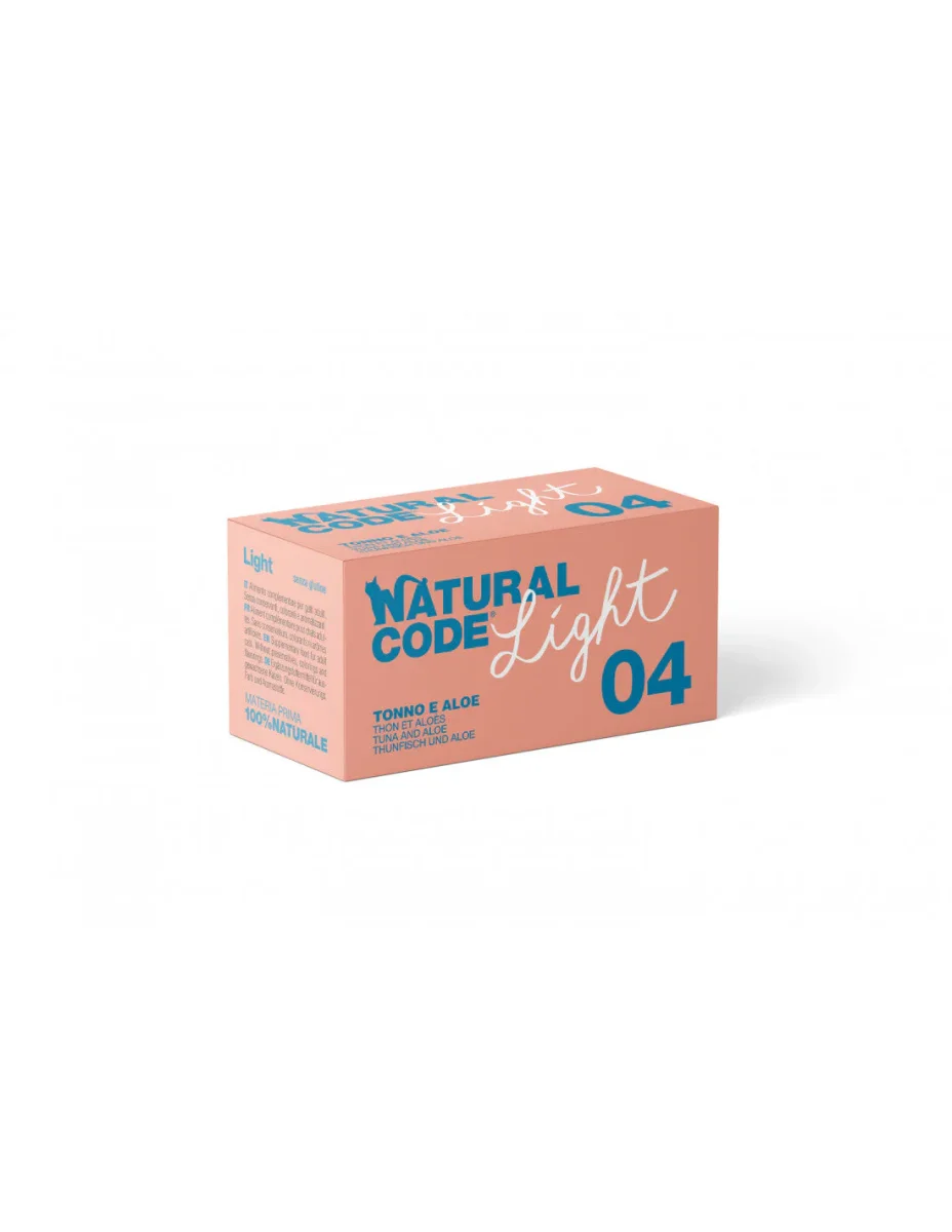 Natural Code 04 Light Tonno e Aloe 4x70g Umido per Gatti