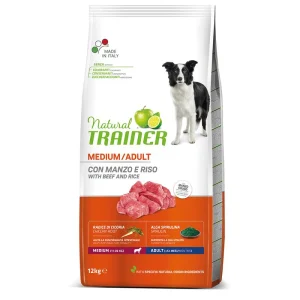 Natural Trainer Medium Adult con Manzo e Riso 12kg - Crocchette per Cani