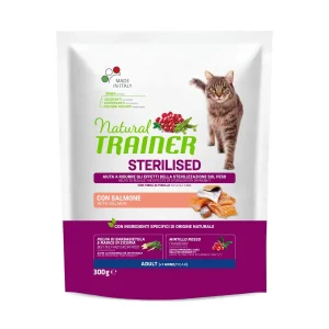 Natural Trainer Sterilised con Salmone 300g - Crocchette per Gatti Sterilizzati