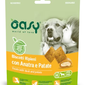 Oasy Biscotti Ripieni con Anatra e Patate - Snack per Cani