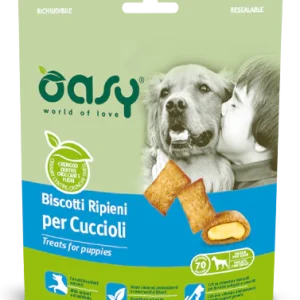 Oasy Biscotti Ripieni per Cuccioli al Pollo 70g - Snack Nutrienti per la Crescita