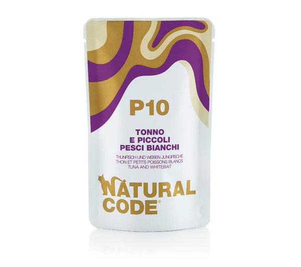 Natural Code P10 Tonno e Piccoli Pesci Bianchi 70g Umido per Gatti