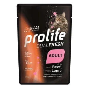 Prolife Dual Fresh Adult Manzo e Agnello 85g - Cibo Umido per Gatti