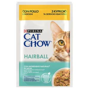 Purina Cat Chow Hairball Pollo e Fagiolini in Salsa 85g