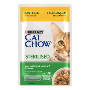 Purina Cat Chow Sterilised con Pollo e Melanzane in Salsa 85g