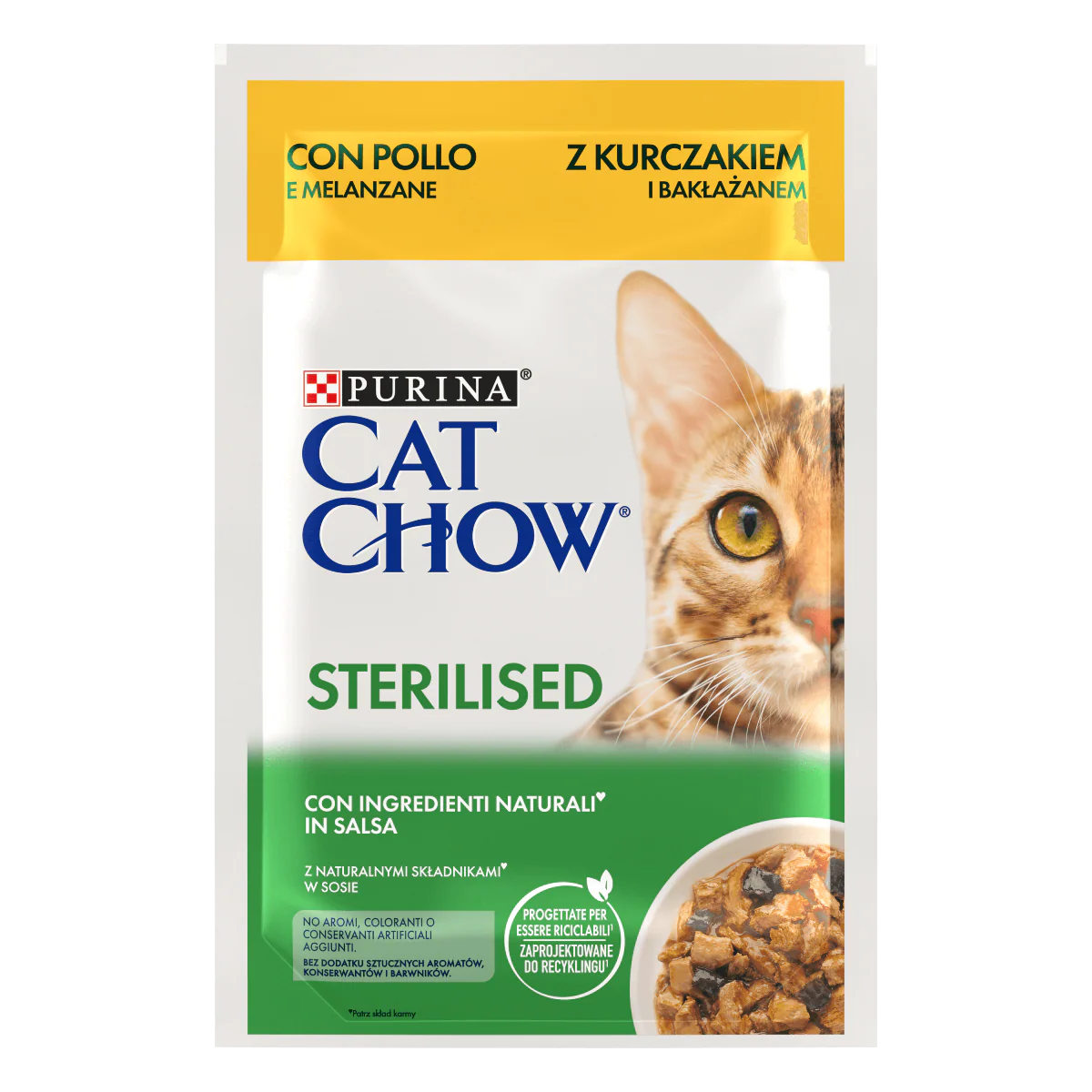 Purina Cat Chow Sterilised con Pollo e Melanzane in Salsa 85g