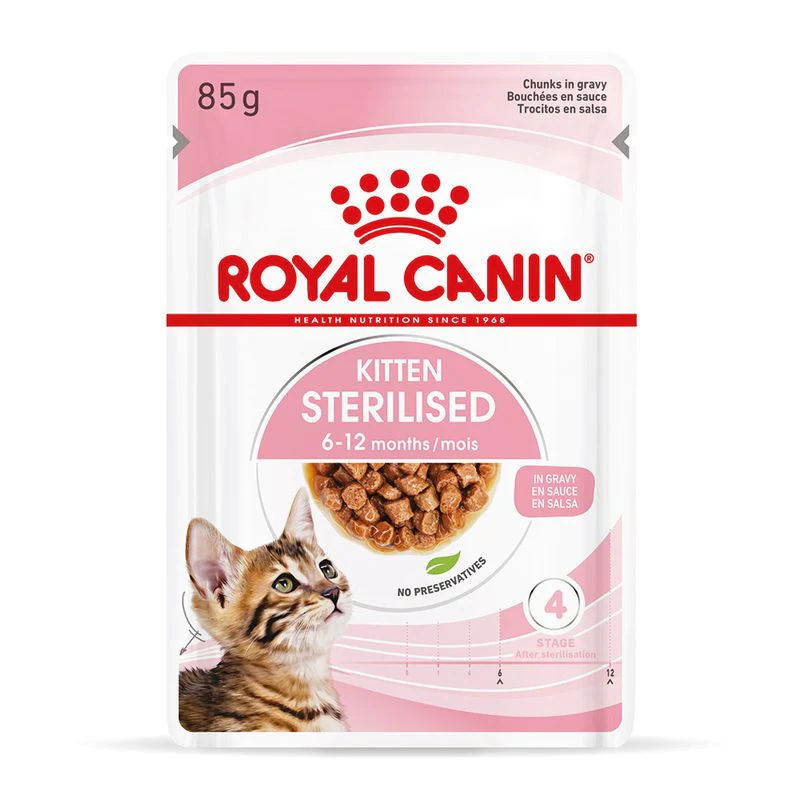 12x85g Royal Canin Kitten Sterilised in Salsa - Cibo Umido per Gatti - immagine 2