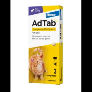 AdTab Compresse Masticabili 12mg per Gatto - 3 Compresse Viola