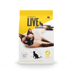 Live Cat ProBiotic Adult Duck 2kg Crocchette per Gatto