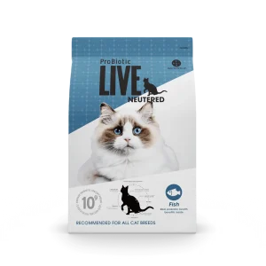 Live Cat ProBiotic Adult Neutered Fish 2kg Crocchette per Gatto Sterilizzato