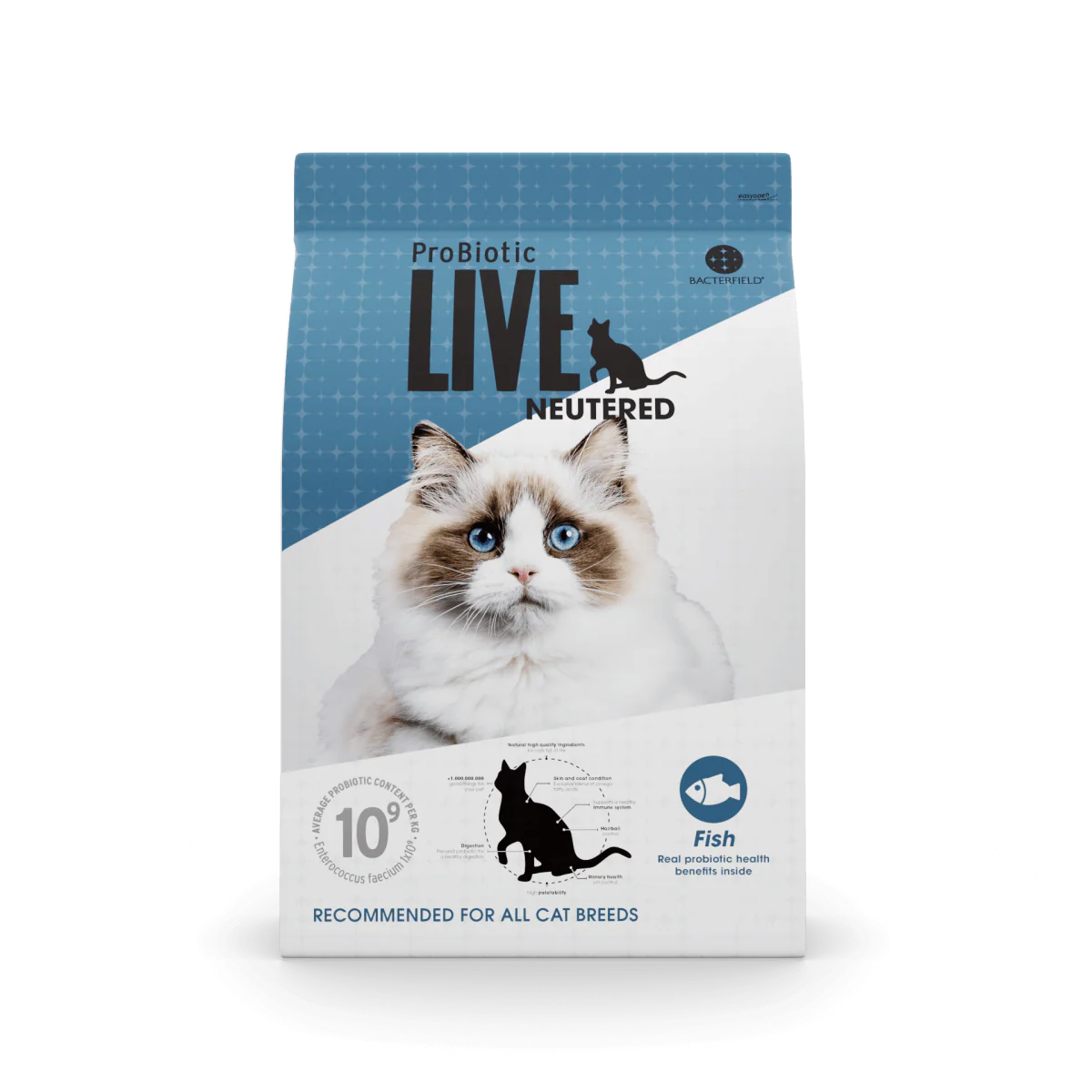 Live Cat ProBiotic Adult Neutered Fish 400g Crocchette per Gatto Sterilizzato