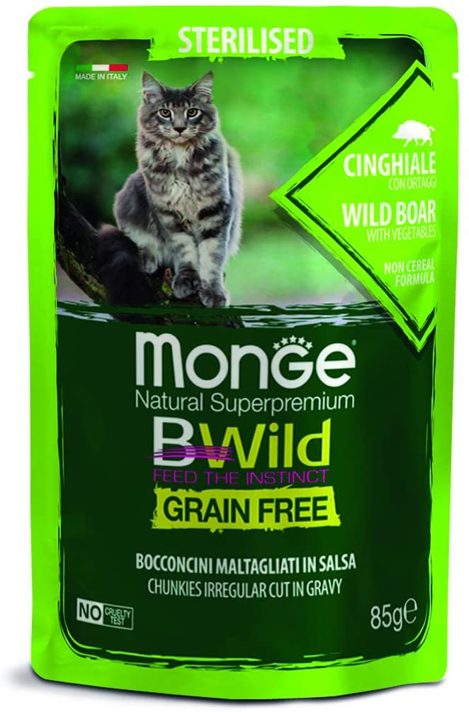 Monge BWild Grain Free Sterilised con Cinghiale 85g - Umido Gatto