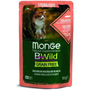 Monge BWild Grain Free Salmone con Gamberetti 85g - Umido Gatto