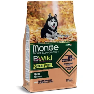 Monge BWild Grain Free Adult Salmone e Piselli 2,5kg - Crocchette Cane