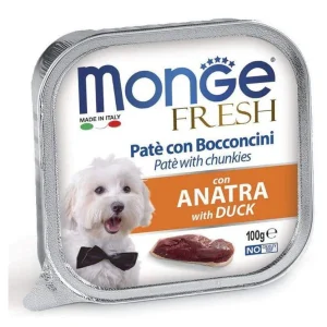 Monge Fresh Paté con Bocconcini con Anatra 100g - Umido Cane