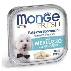 Monge Fresh Paté con Bocconcini con Merluzzo 100g - Cane