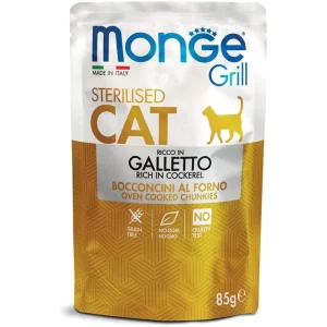 Monge Grill Sterilised Galletto 85g - Cibo Umido per Gatti