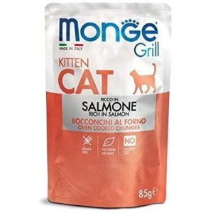 Monge Grill Grain Free Kitten Salmone 85g - Cibo Umido per Gatti Cuccioli