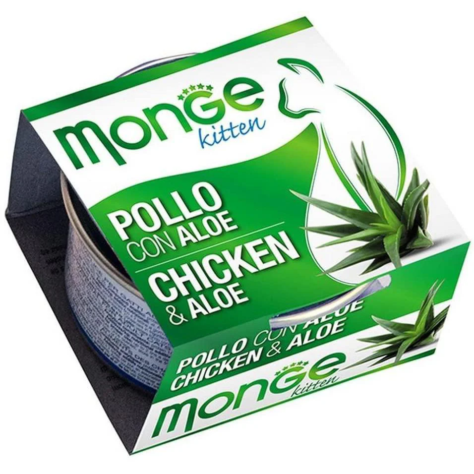 Monge Kitten Pollo con Aloe 80g - Cibo Umido per Gatti