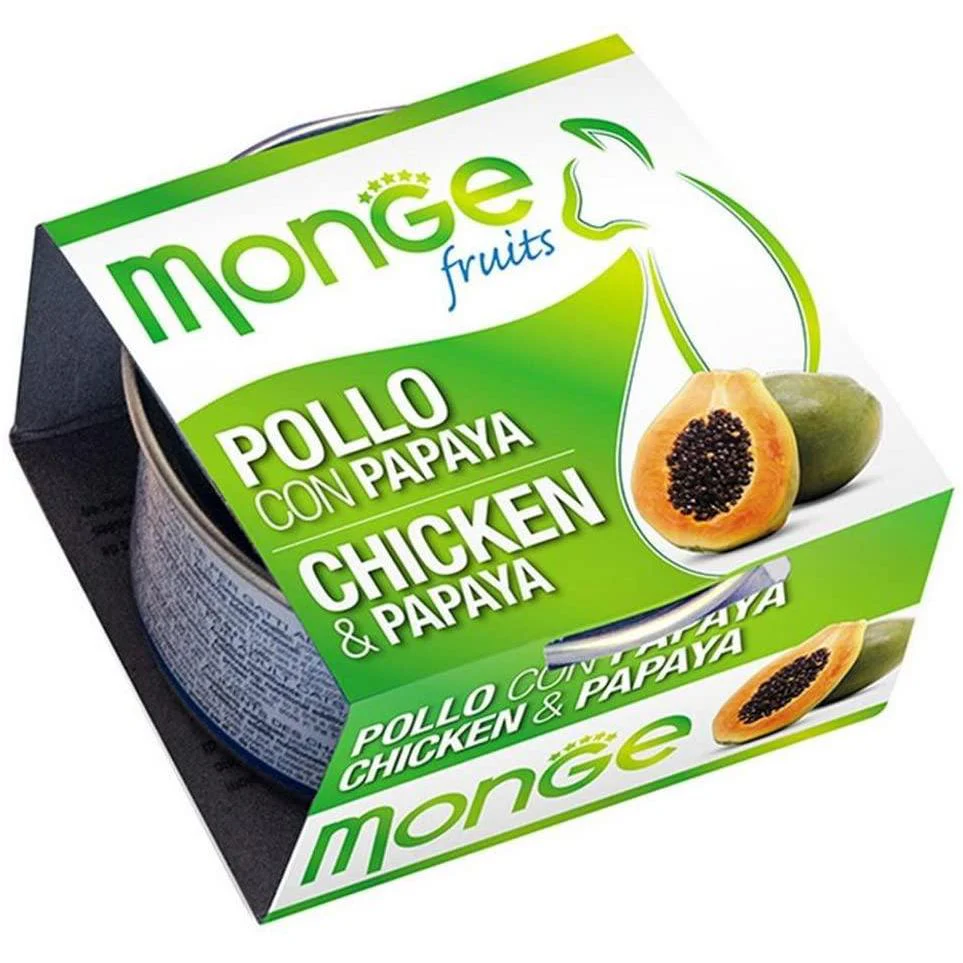 Monge Fruits Pollo con Papaya 80g - Cibo Umido per Gatti - immagine 2