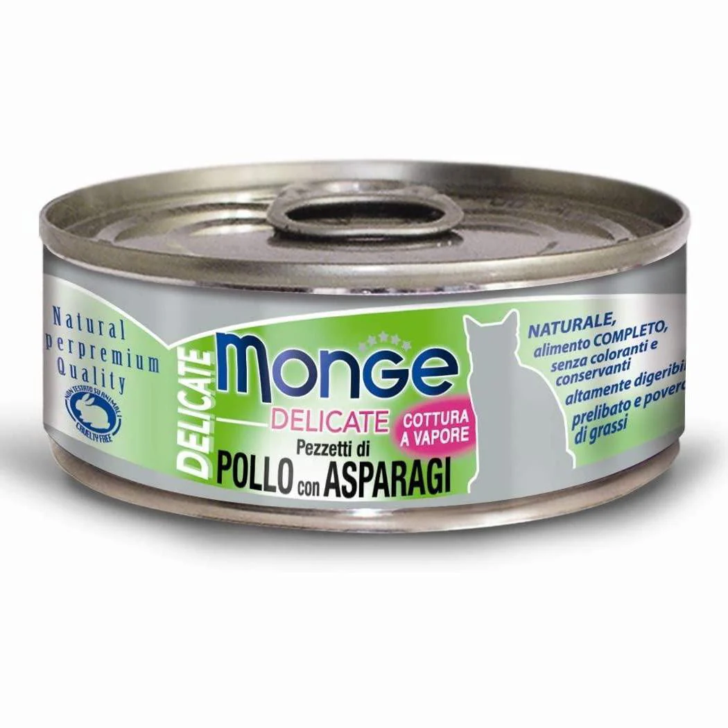 Monge Delicate Pollo con Asparagi 80g - Umido Gatto