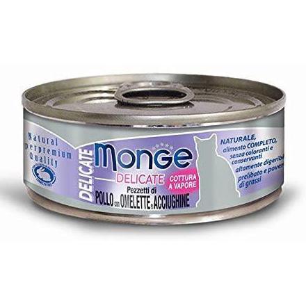 Monge Delicate Pollo con Omelette e Alici 80g - Umido Gatto