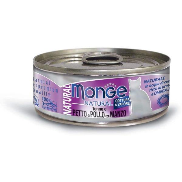 Monge Natural Tonno e Petto di Pollo con Manzo 80g - Gatto