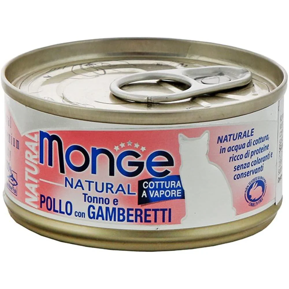 Monge Natural Tonno e Pollo con Gamberi 80g - Gatto