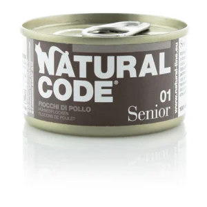Natural Code 01 Senior Fiocchi di Pollo 85g Umido per Gatti