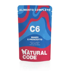 Natural Code C6 Manzo e Prosciutto 70g Umido per Gatti